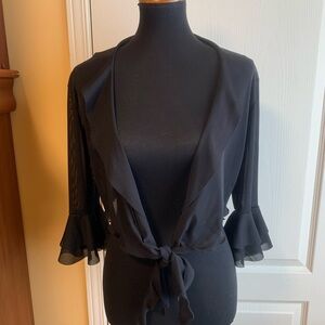 April Cornell Vintage mesh Sheer Tie-Front top